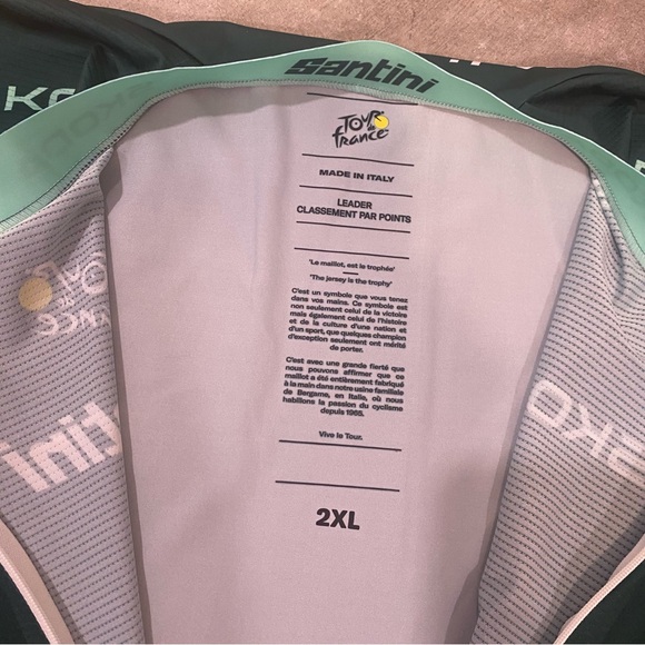 Tour de France Fan Line Sprint Points Leader Mens Green Jersey by Santini - Picture 9 of 9